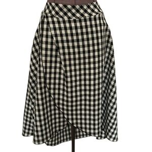 Gingham Print Wrapped Skirt.